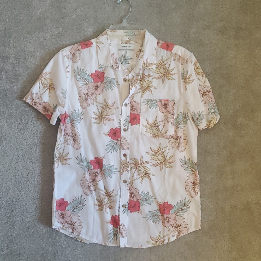 Forever 21. Floral Print Men's Shirt